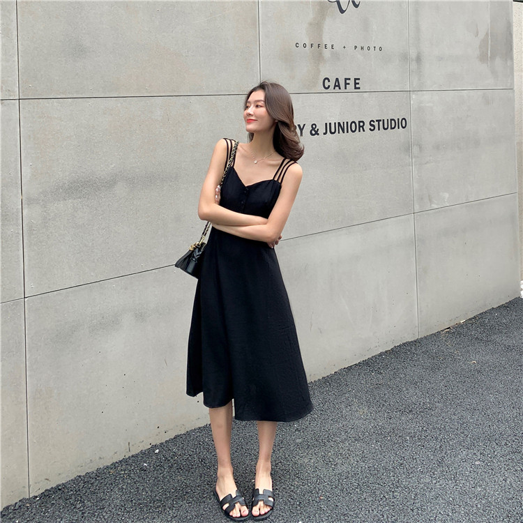 black dress mid calf length