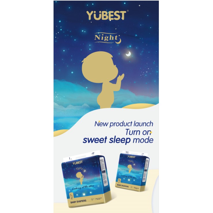 Yubest/ Baby Taped Diapers Newborn Bundle Pack Medium Size  76pcs