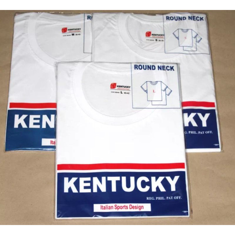 KENTUCKY White Tshirt (Round neck/Vneck) Shopee Philippines
