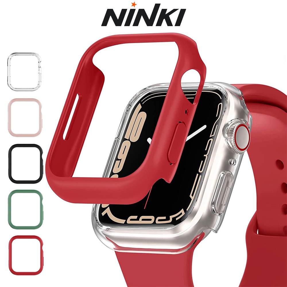 [2PACK] Ninki Clear Case for Apple Watch Series 7 41mm 45mm, Ultrathin Matte Hard PC Frame