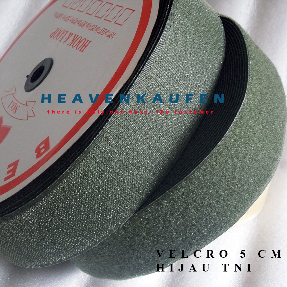 Velcro 5 cm Green TNI (Kretekan / Adhesive) Tape Measure Shopee