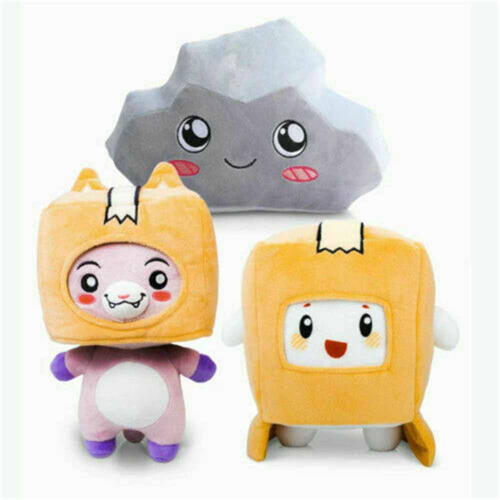 3PCS Set Dolls Set Lankybox BOXY + FOXY + ROCKY Plush Soft Stuffed Toy