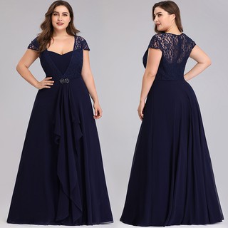 navy blue evening gown plus size