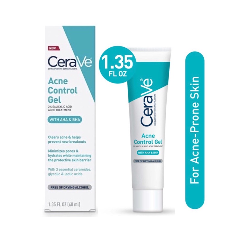 CeraVe Acne Control Gel with AHA & BHA, 40ml | Shopee Philippines