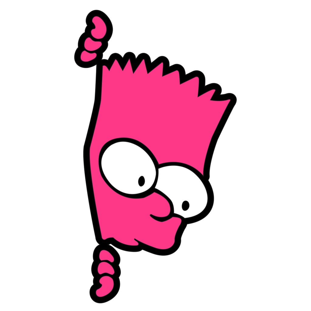 Bart Simpson Pink Waterproof Sticker | Shopee Philippines