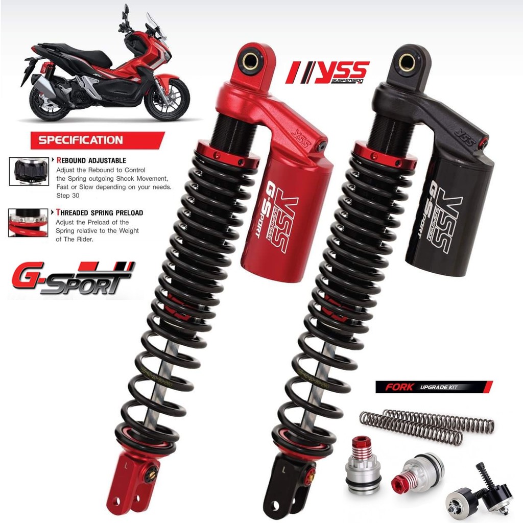 Honda ADV150 YSS Rear Twin Shock GSport with Rebound Adjustment
