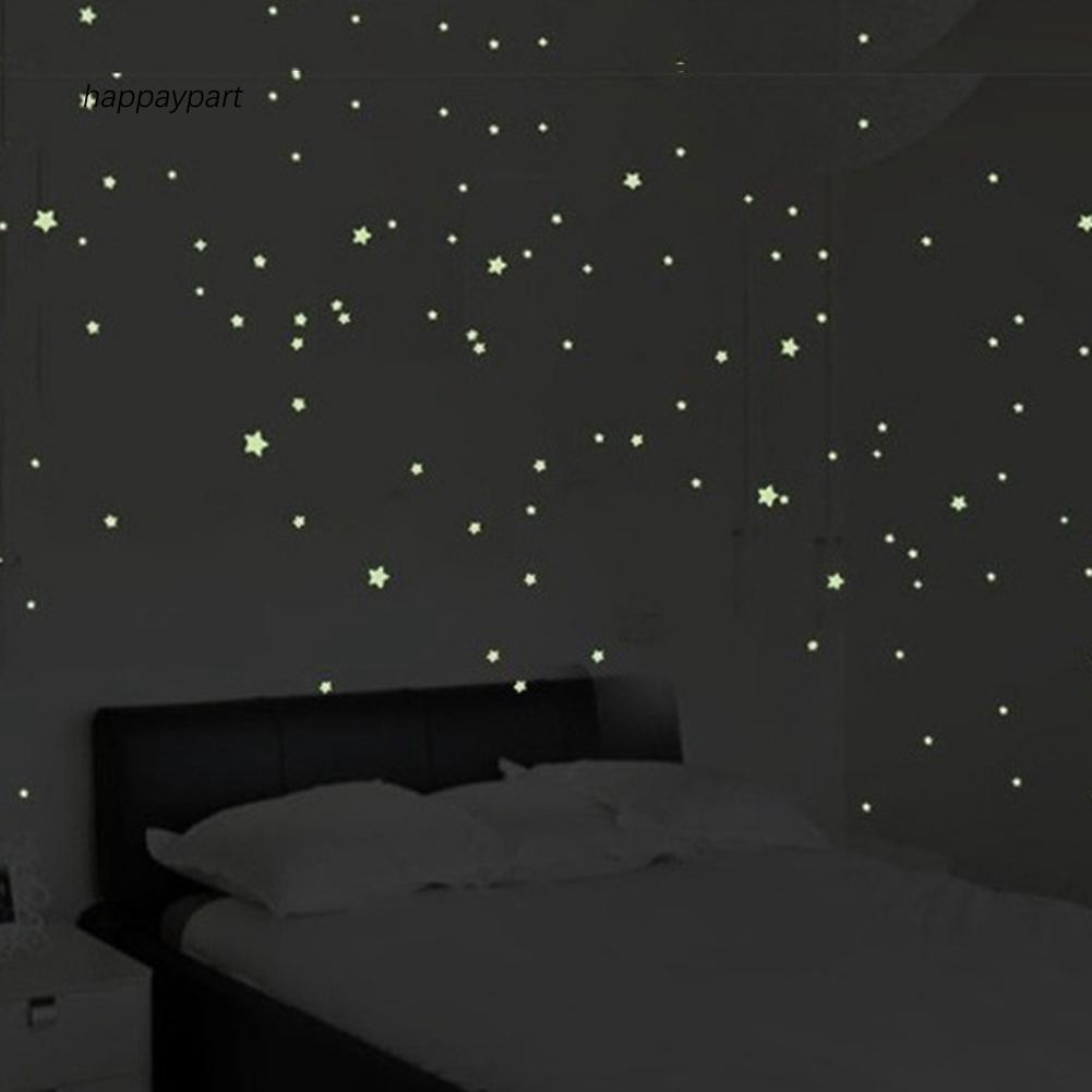 Ha 76pcs Luminous Stars Glow In The Dark Ceiling Wall Stickers Decals For Kids Room