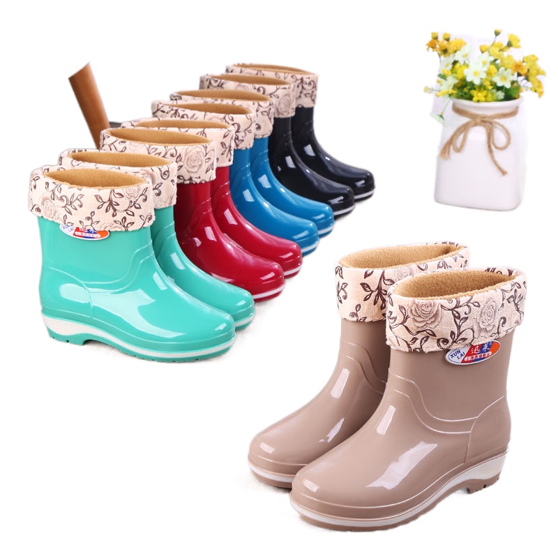 Rain boots babaeng magaaral na hindi madulas na kumportableng pang