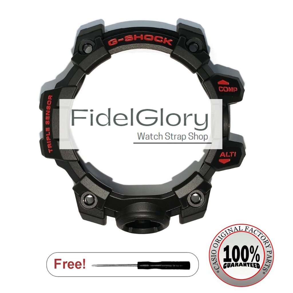 Original GShock GWG-1000 MUDMASTER Black Matte Bezel Only with RED font sold by fidelglory