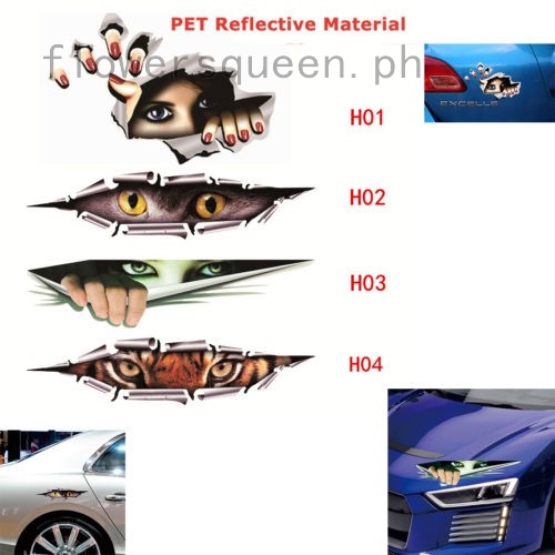 flowersqueen New 3D Simulation Women Eyes Creative Car Auto Sticker