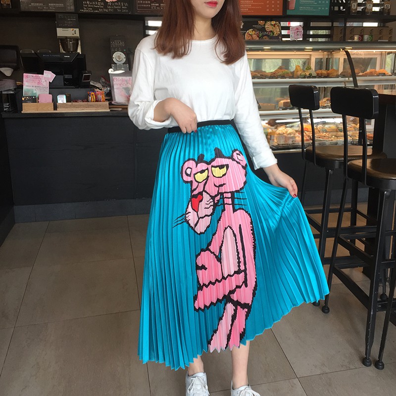 ladies long pleated skirt