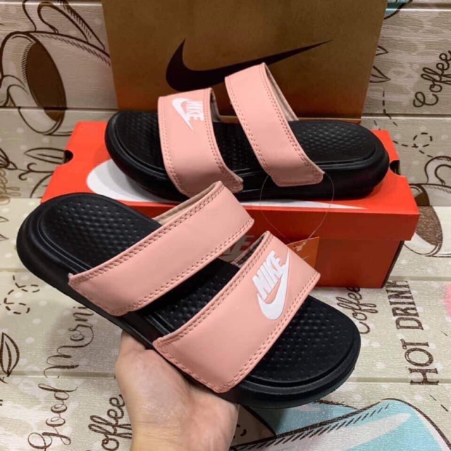 nike women's double strap slides