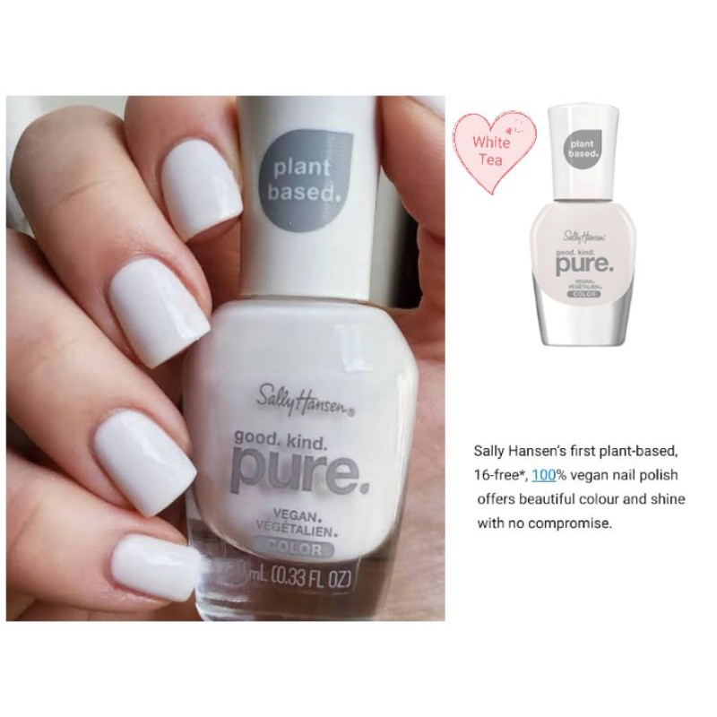 COD! SALLY HANSEN GOOD KIND PURE VEGAN PLANT BASED NAIL POLISH - BOUGHT IN  US! WHITE TEA | Shopee Philippines