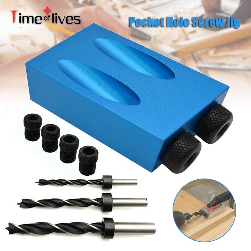 1 Set 15 Degree Pocket Hole Screw Jig Locator with Dowel Drill ...