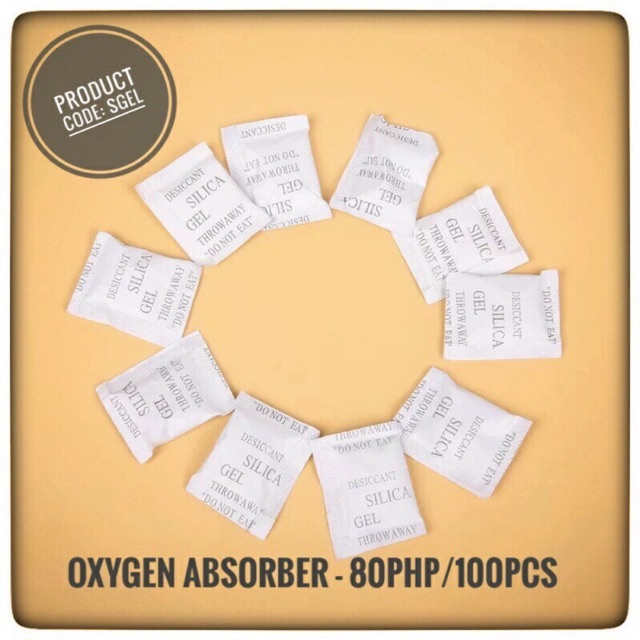 100 packs Silica gel, oxygen absorber, Desiccant moisture absorber