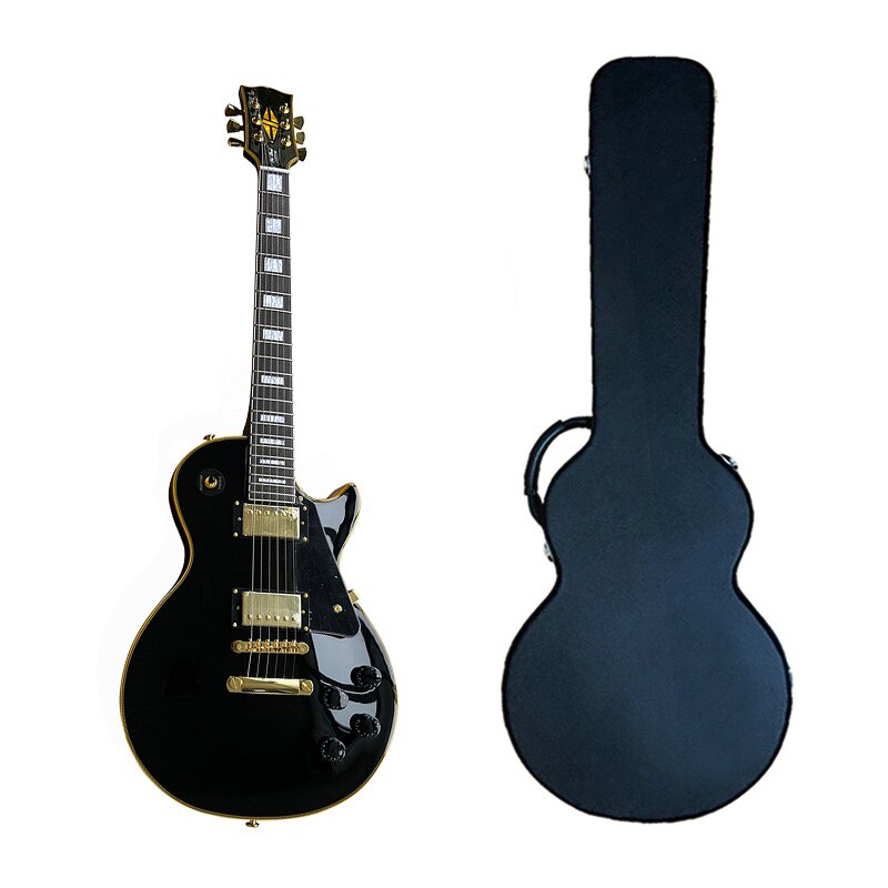 Classic Gibson Les Paul Custom electric guitar, black card electric