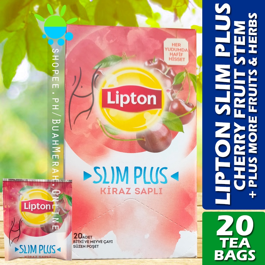 LIPTON SLIM PLUS SLIMMING HERBAL And FRUIT TEA 20 Bags CHERRY FRUIT ...