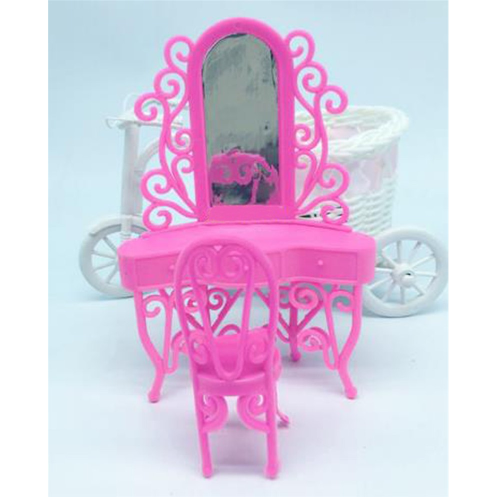 Cod Stro 1set Plastic Dresser With Mirror For Dolls Home Decor