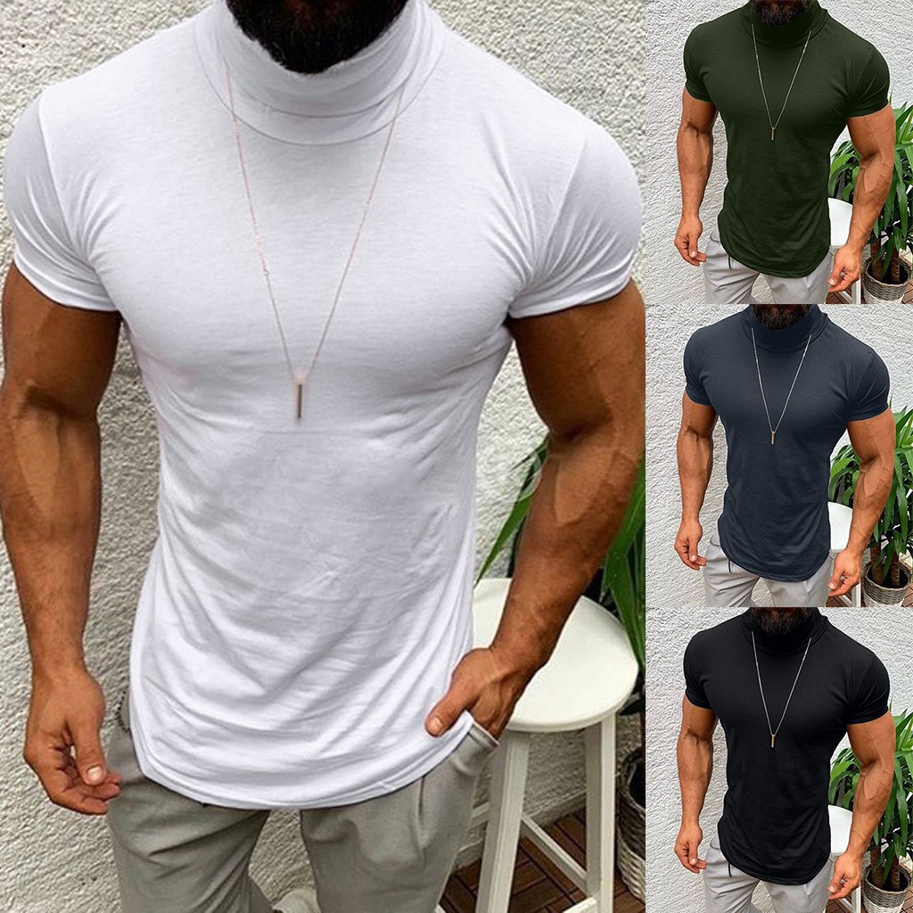 turtleneck short sleeve top mens