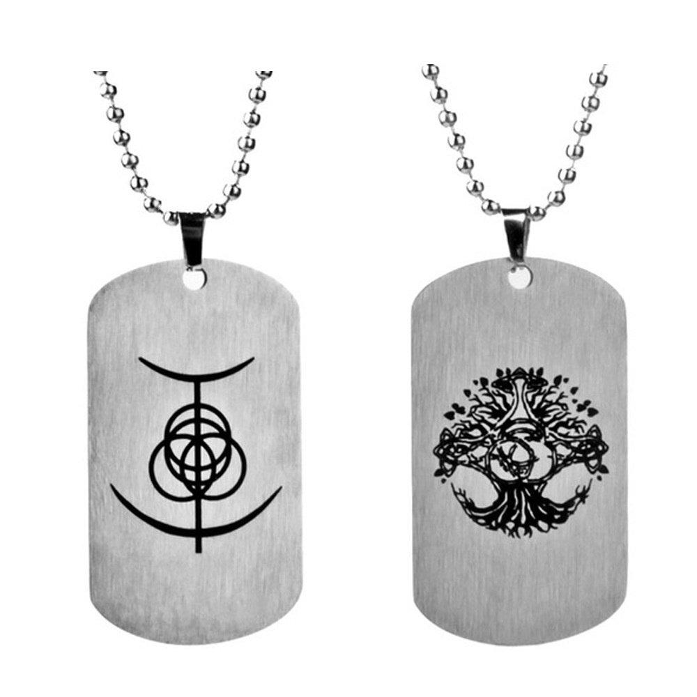 Game Elden Ring Necklace Stainless Steel Dog Tag Pendant Necklace Bead