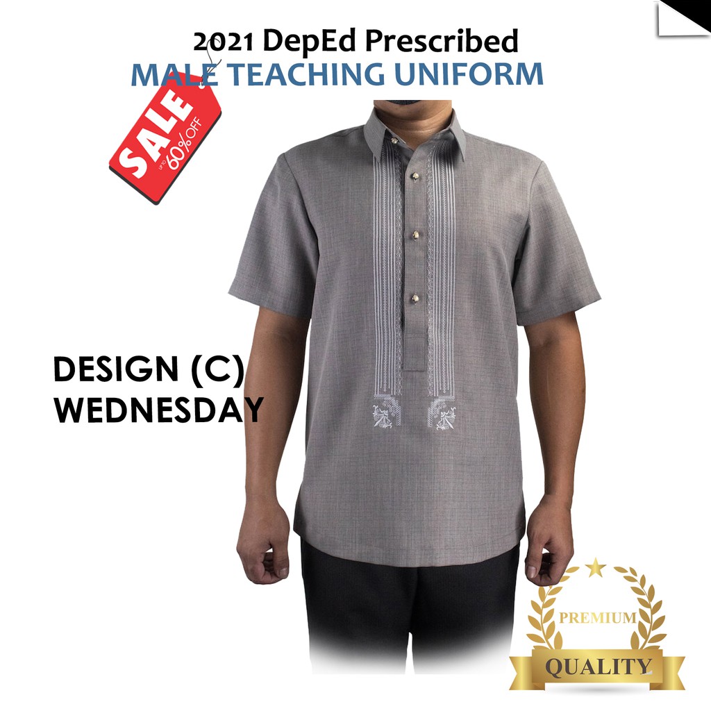 2021 DepEd School Teaching Uniform for MALE Set on Monday Tuesday ...