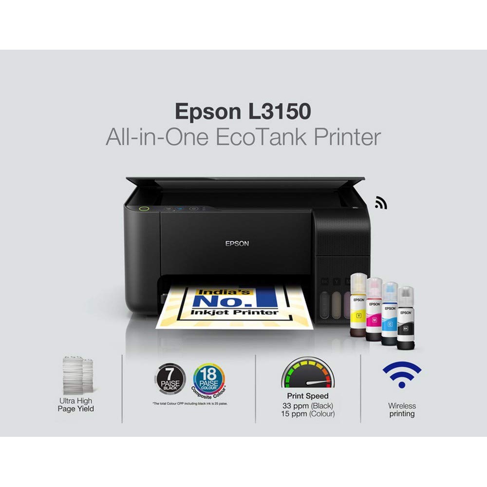 Epson Ecotank L3150 Wi Fi All In One Ink Tank Printer Shopee Philippines 5895