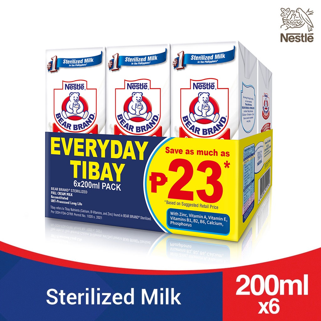 BEAR BRAND Sterilized UHT Milk 200ml - Buy 6, Save 23 | Shopee Philippines