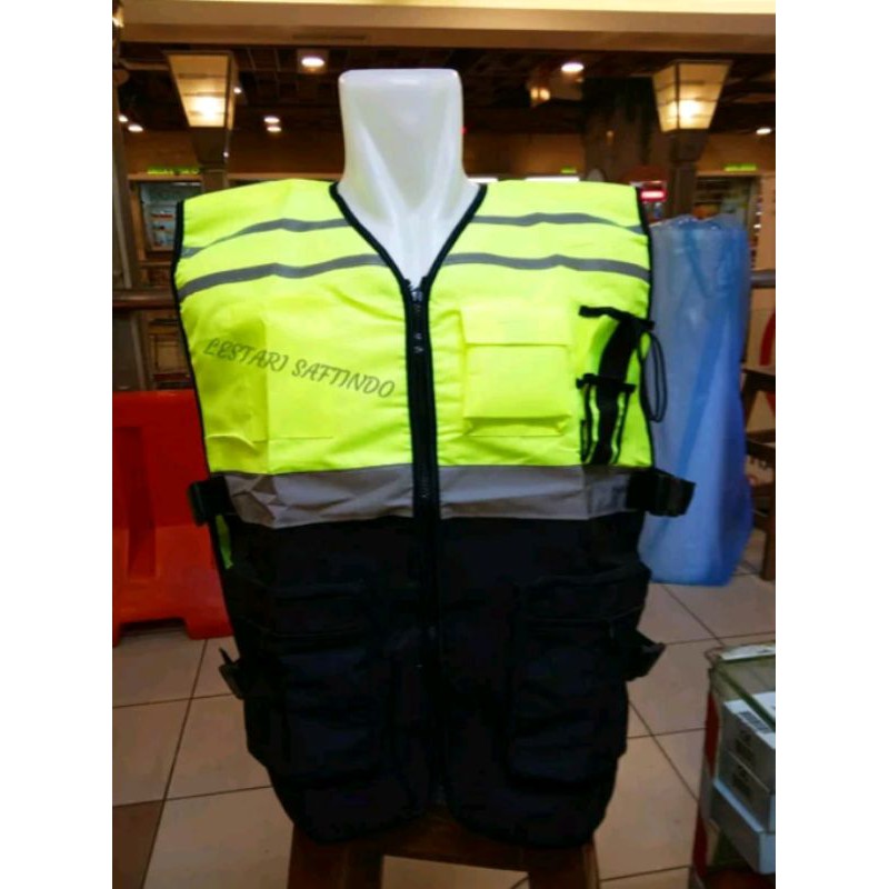 Safety Vest Project Vest Combination Of Green Color Highlighter And Dark Blue 100 Original Shopee Philippines