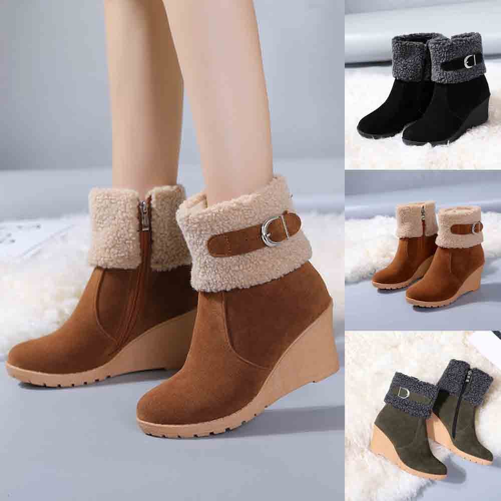 heeled snow boots