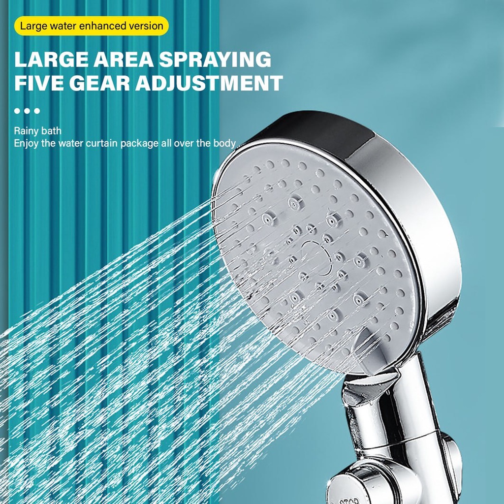 NO1 Handheld Silver Large Water Spray Fivespeed Multifunction