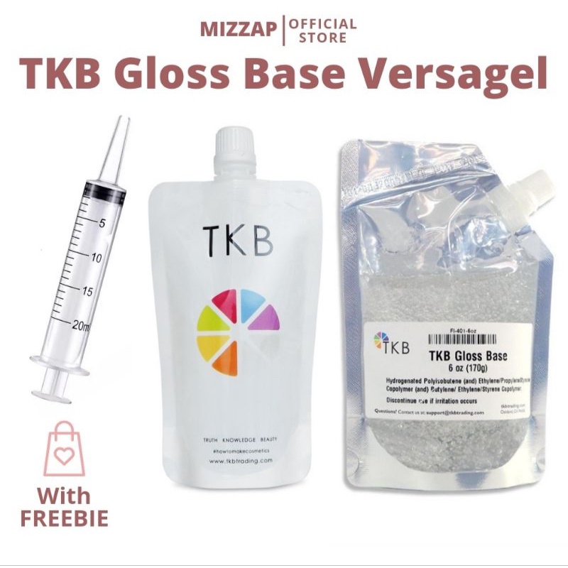 TKB Lip Gloss Base, Clear Versagel Base for DIY Lip Gloss, Moisturizing,  Vegan, Made in USA Mineral-Oil-Free 56 Ounce