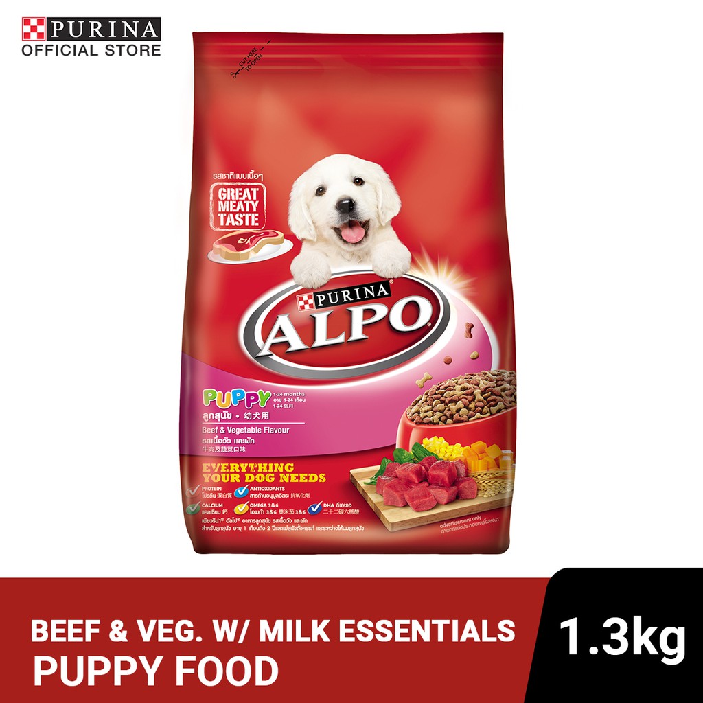 Purina Alpo Beef & Vegetables with Milk Essentials Puppy Dry Dog Food 1