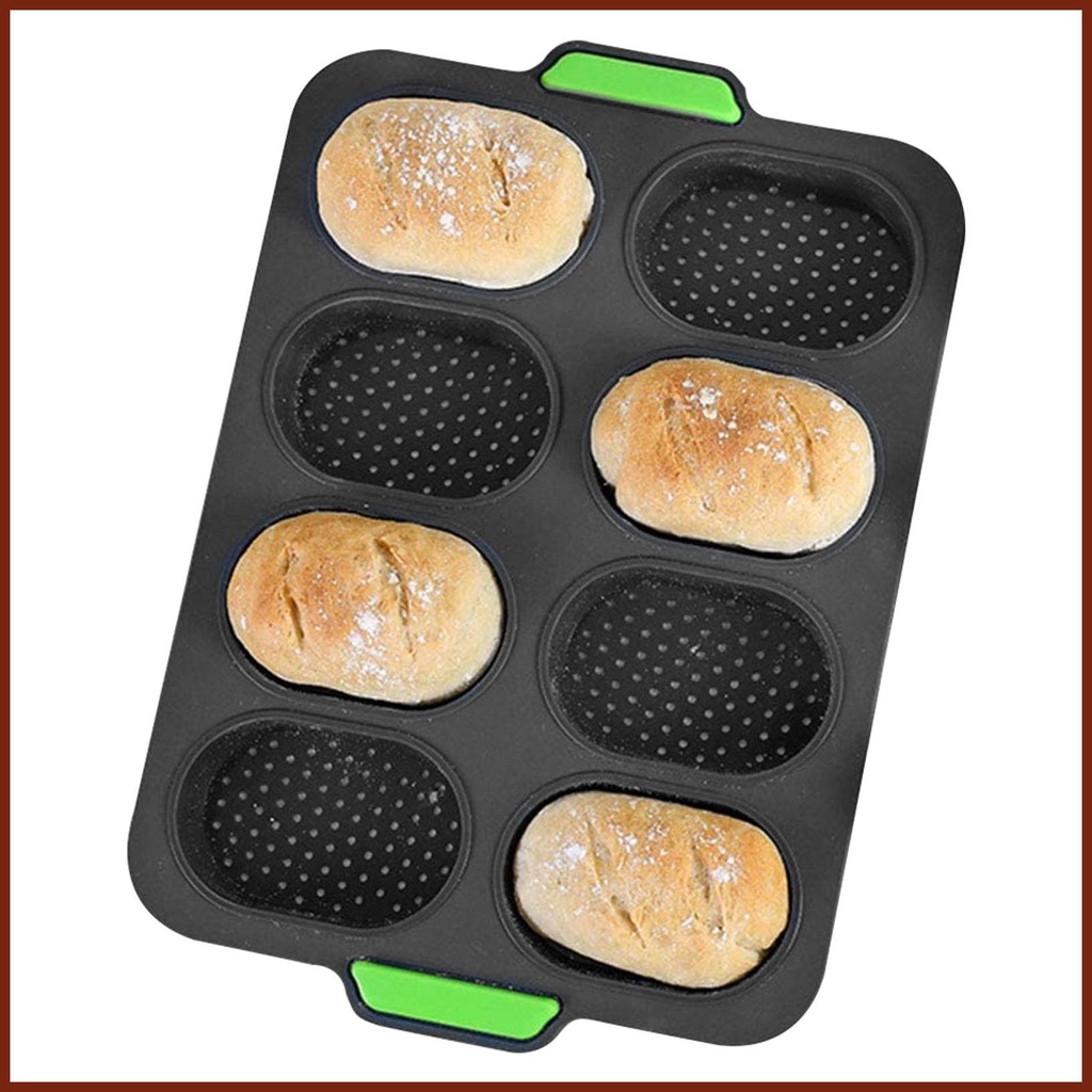 Oval Mini Loaf Pan Silicone Small Bread Pan Silicone Perforated Bread 