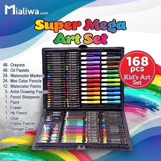 Download 168 Pcs Kids Super Mega Art Coloring Set, Crayons Oil Pastels Color Pencils for Painting ...