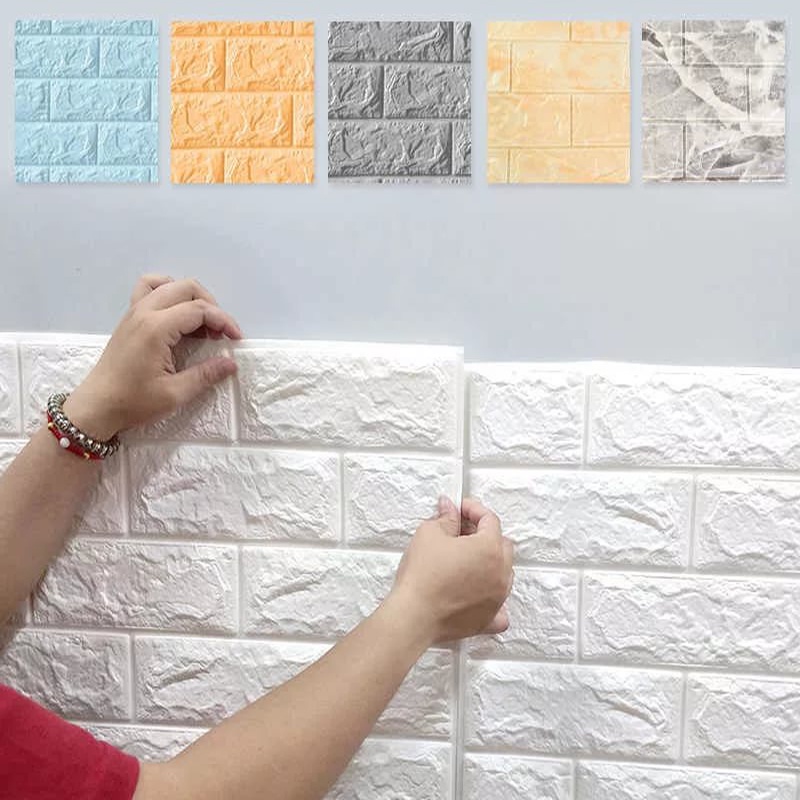 Kitchen wallpaper for kids 3d foam wallpaper bathroom kitchen paper sticker  bedroom home | Shopee Philippines