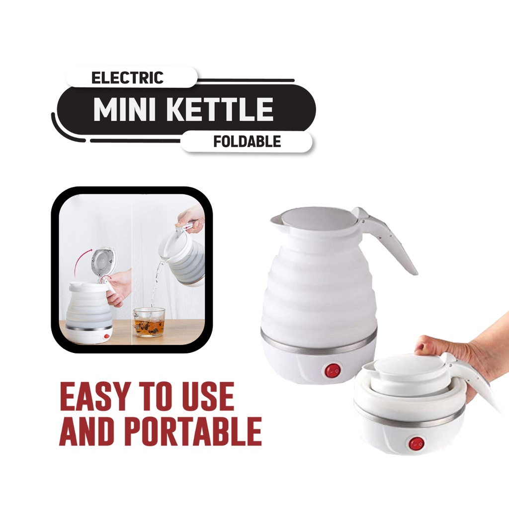 （Selling）Original Cod Japan Electric Kettle 600ml Mini Foldable Collapsible Electric Kettle Travel F