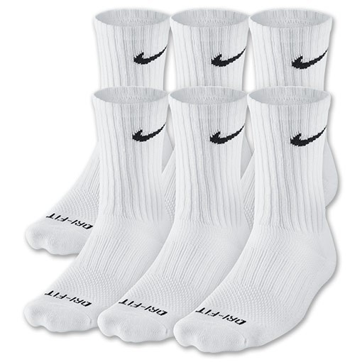 dri fit white nike socks