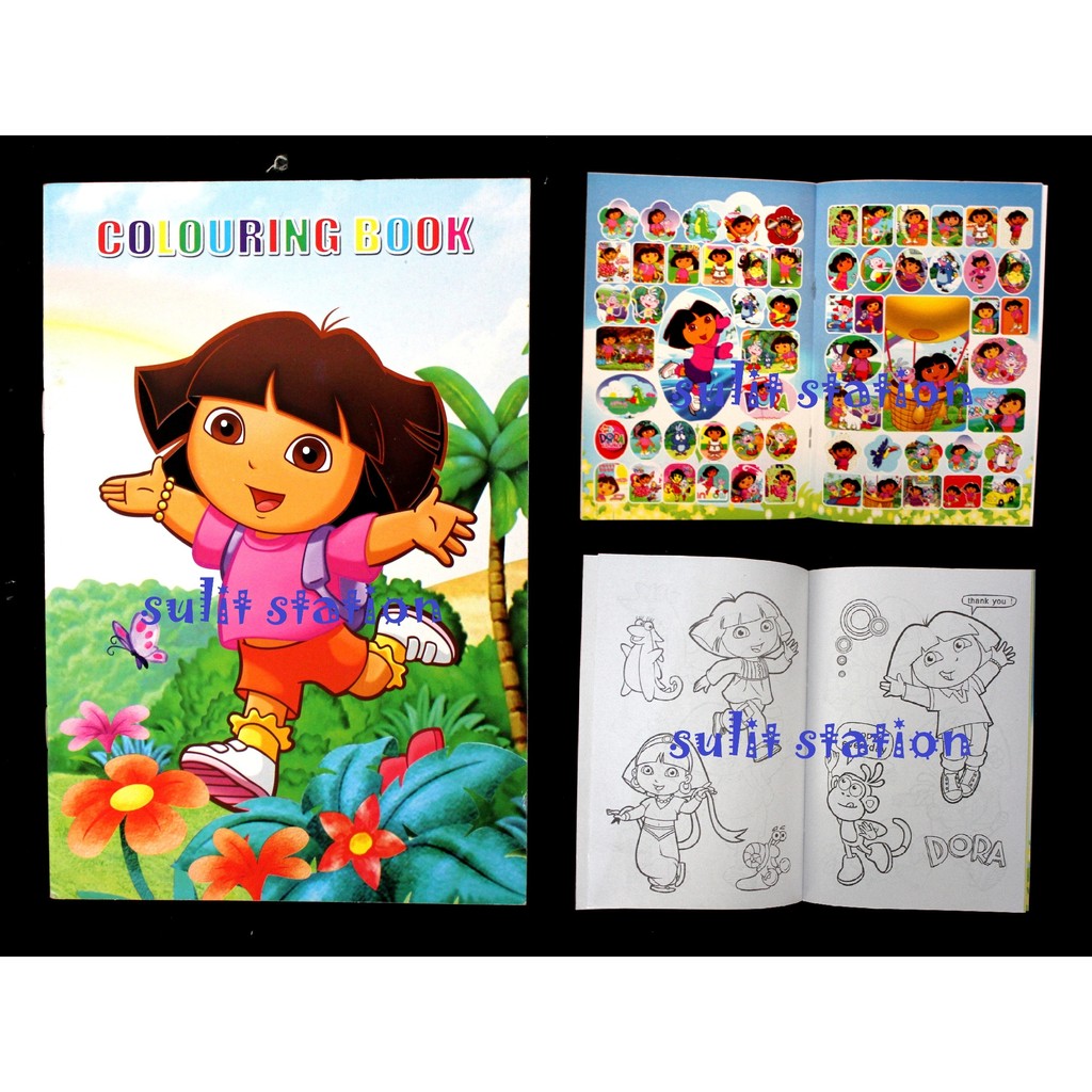 12pc DORA THE EXPLORER STICKER COLORING COLOR BOOK PARTY GIVEAWAYS