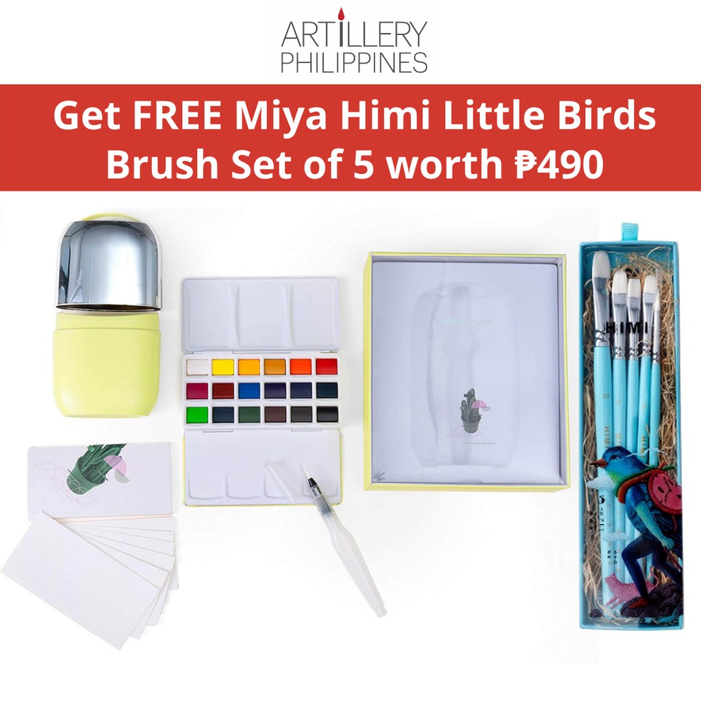 Miya Himi Solid Watercolor Paint Travelling Kit Set of 18 Color (Yellow