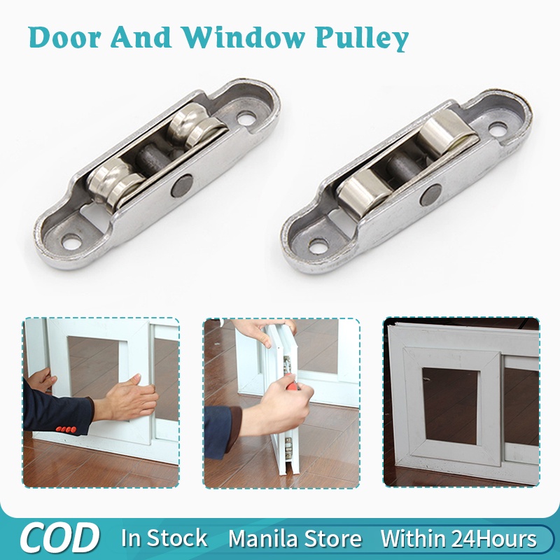 Slot/Flat Wheel Sliding Door Window Pulley Metal Axles Push-pull Window ...