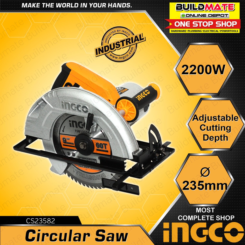 INGCO Industrial Circular Saw 9" 2200W CS23582 •BUILDMATE• IPT Shopee