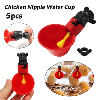 5PCS Automatic Poultry Drinking Machine Hanging Chicken Nipple Watering Cups