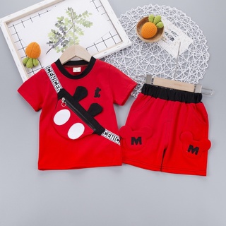 Cartoon Mickey Mouse Terno Baby Boy Outfit Birthday Gift Girl Mickey Mouse Tshirt Shorts Set Ootd for Kids Casual Clothes #3