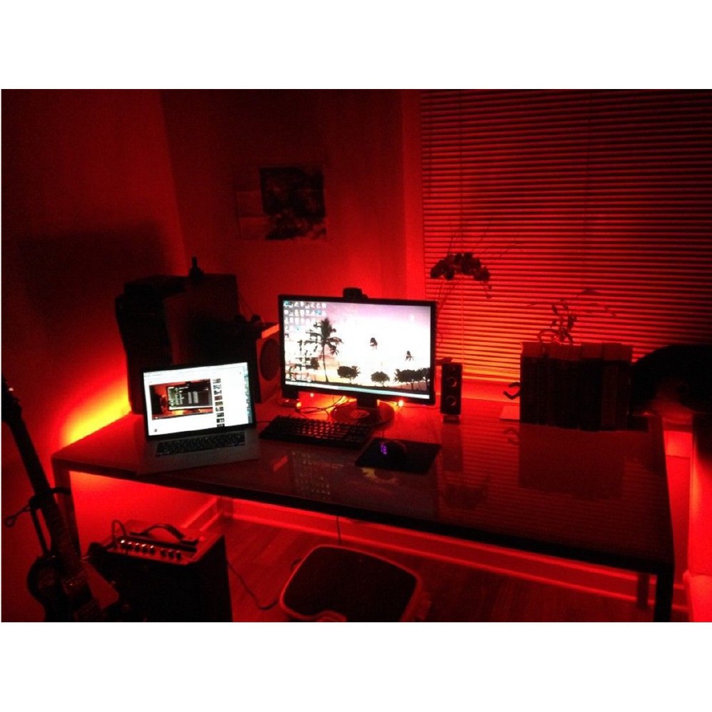 led lights computer desk