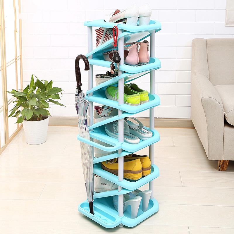 Vovao Multi Layer Plastic Shoe Rack Umbrella Stand Multi Function Simple Assembly Home Shoe Cabinet Shopee Philippines