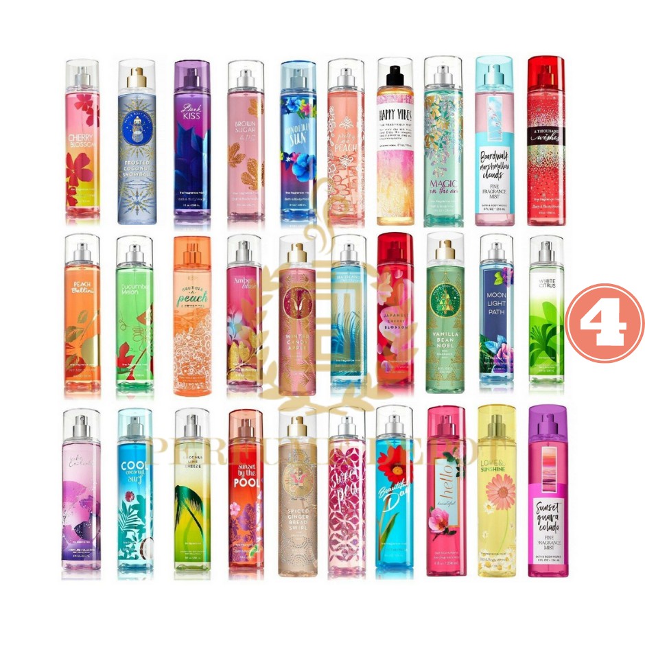 US ORIGINAL BATH AND BODY WORKS ASSORTED FINE FRAGRANCES 236ML 4