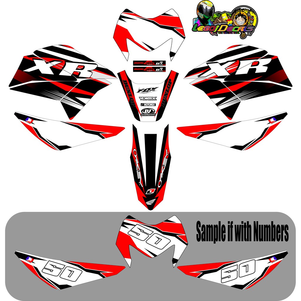 honda xr 150 red and white full set decals Shopee Philippines