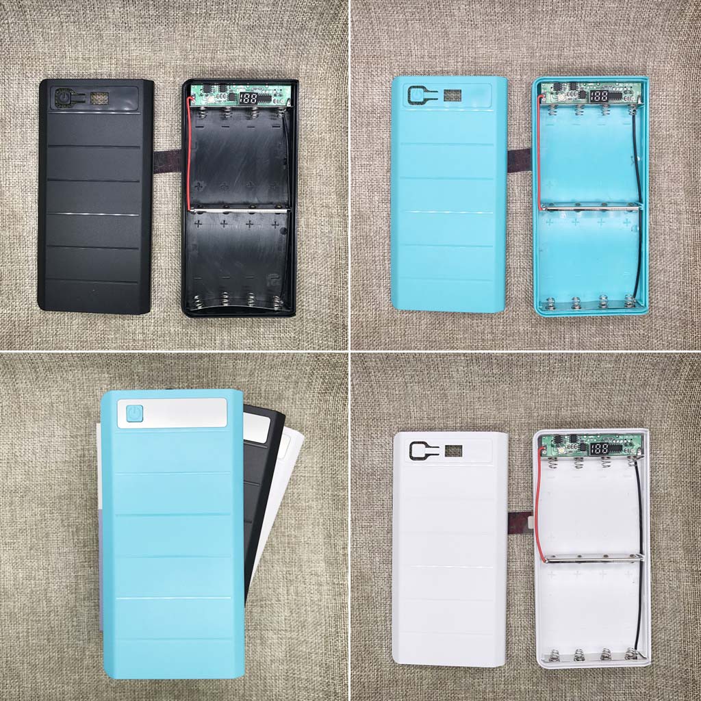 Type C Input 2 USB Battery DIY Holder LED Display Power Bank Case