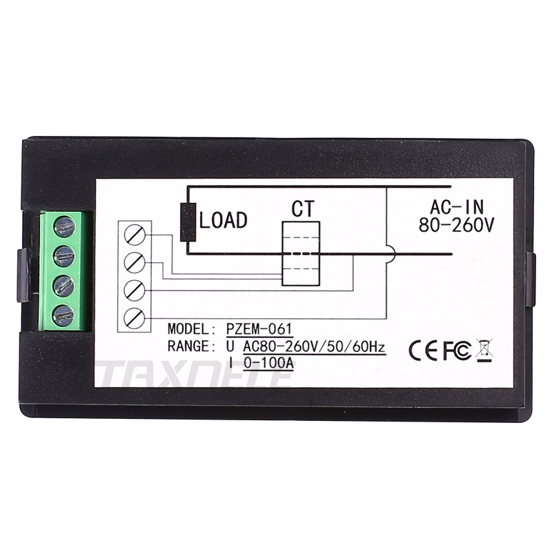 0-100A Misuratore di Volt/Ampere/Watt/KwH ATEC PZEM-061 Multimetro Digitale Schermo LCD AC80-260V 