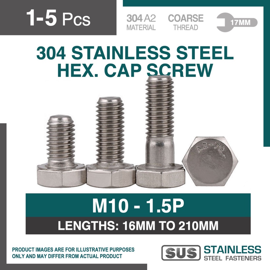 25-Pack 1/4-28x3/8" Stainless Steel Hex Cap Screws - UNF Fine Thread Bolts